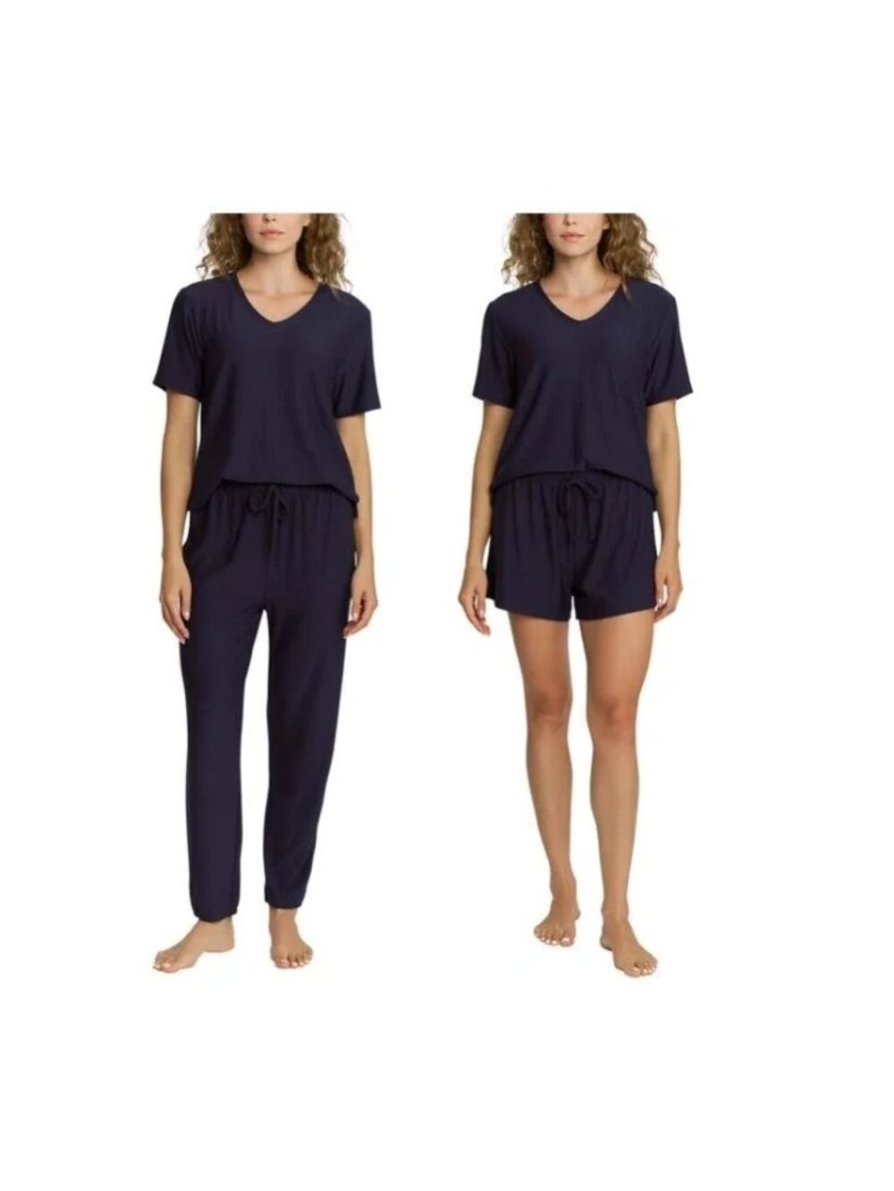 Honeydew Intimates 3-Piece Navy Lounge Set Tee Shorts & Joggers Size L